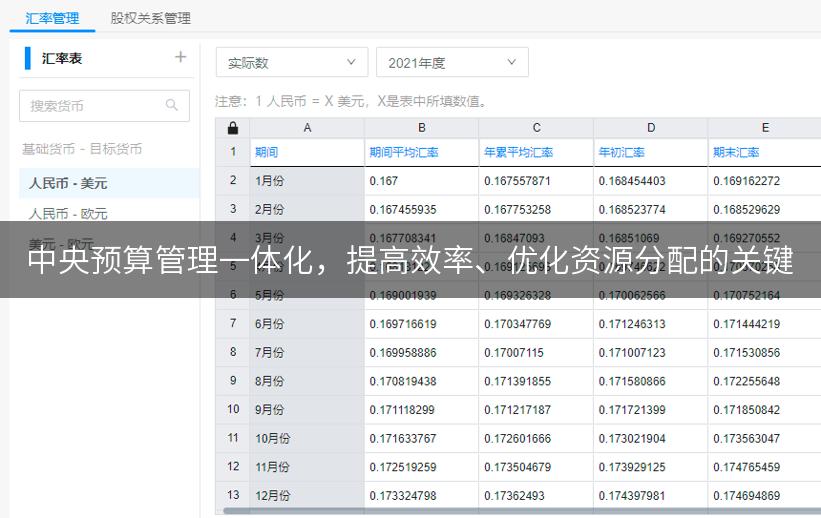 中央预算管理一体化，提高效率、优化资源分配的关键