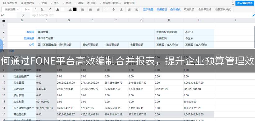 如何通过FONE平台高效编制合并报表，提升企业预算管理效率