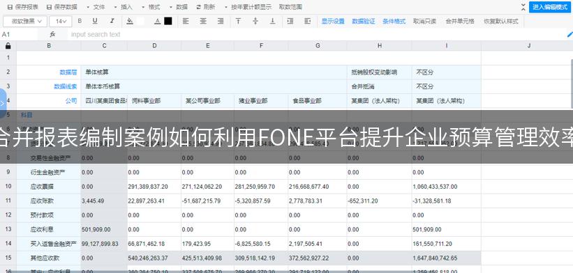 合并报表编制案例如何利用FONE平台提升企业预算管理效率