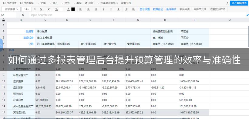 如何通过多报表管理后台提升预算管理的效率与准确性