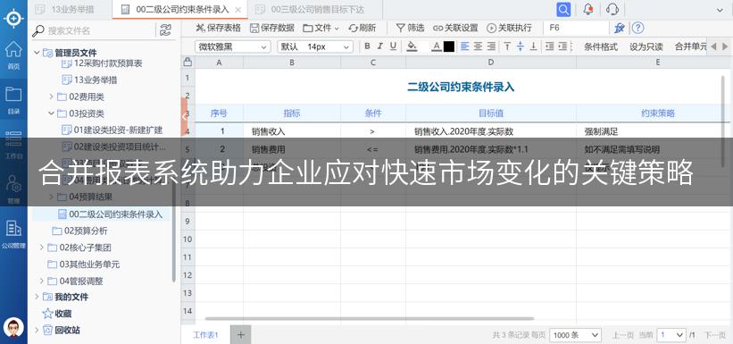 合并报表系统助力企业应对快速市场变化的关键策略
