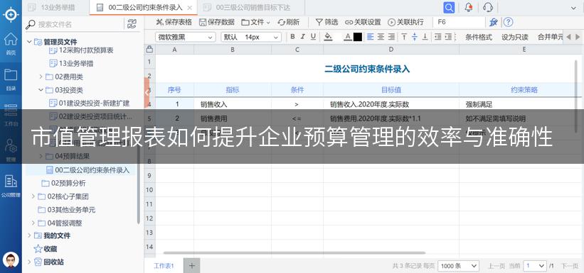 市值管理报表如何提升企业预算管理的效率与准确性